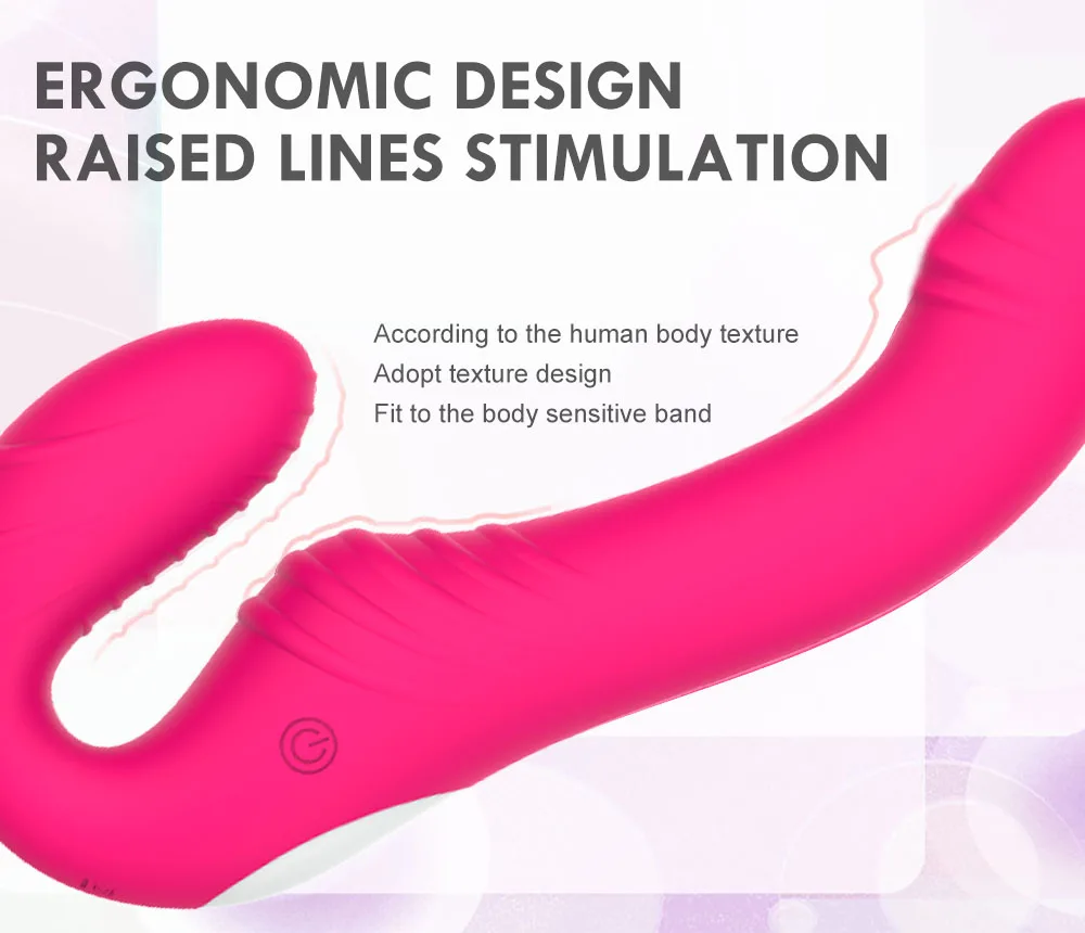 10 Speeds Strapless Strapon Anal Prostate Massager Dildo Vibrator Female Double Vibrating G Spot Adult Sex Toys for Women Couple