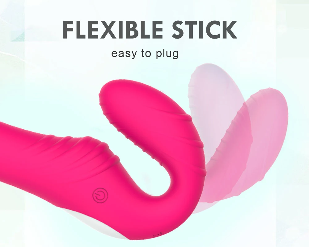 10 Speeds Strapless Strapon Anal Prostate Massager Dildo Vibrator Female Double Vibrating G Spot Adult Sex Toys for Women Couple