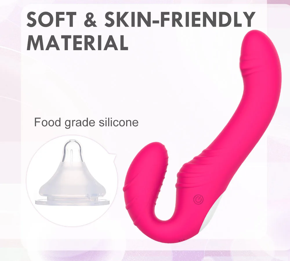 10 Speeds Strapless Strapon Anal Prostate Massager Dildo Vibrator Female Double Vibrating G Spot Adult Sex Toys for Women Couple