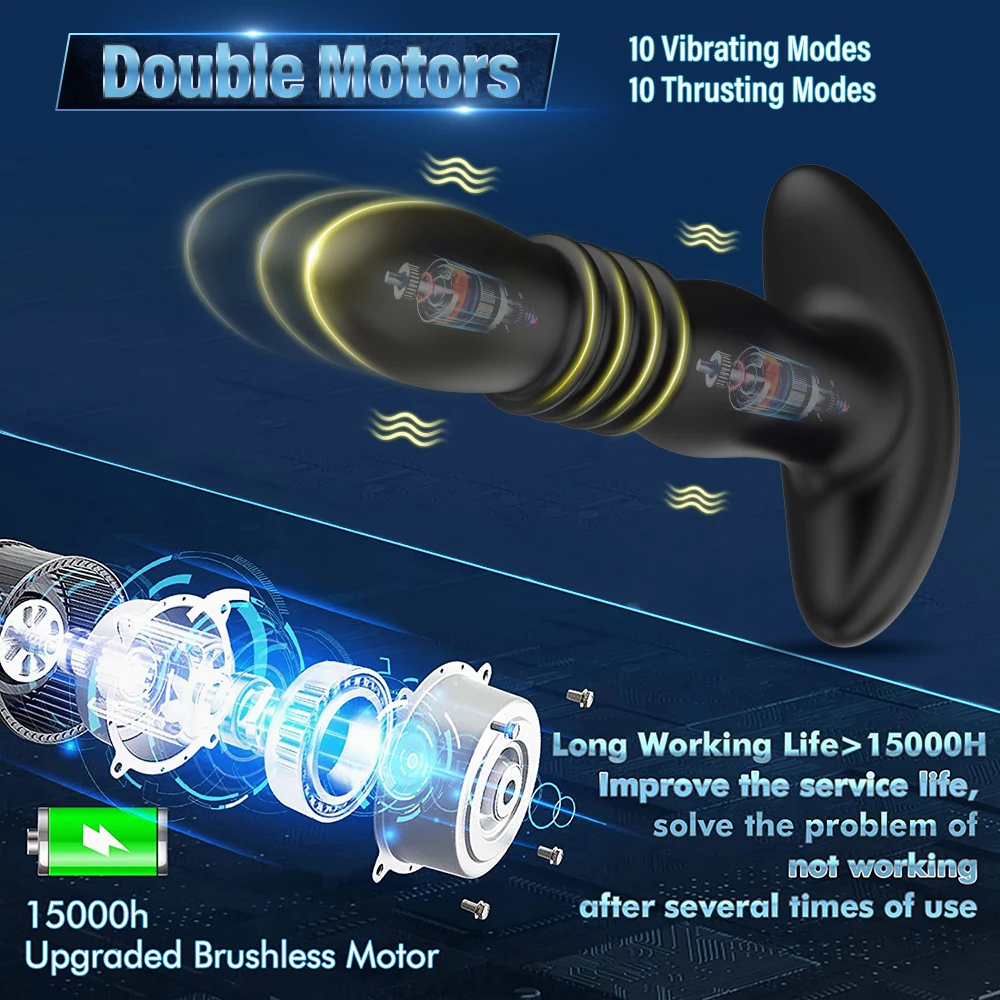 Vibrating Butt Plug Telescopic Prostate Massager Dual Cock Ring Sex Toys for Men Gay Anal Plug Bluetooth APP Vibrator for Adult Vibrating Butt Plug Telescopic Prostate Massager Dual Cock Ring Sex Toys for Men Gay Anal Plug Bluetooth APP Vibrator for Adult