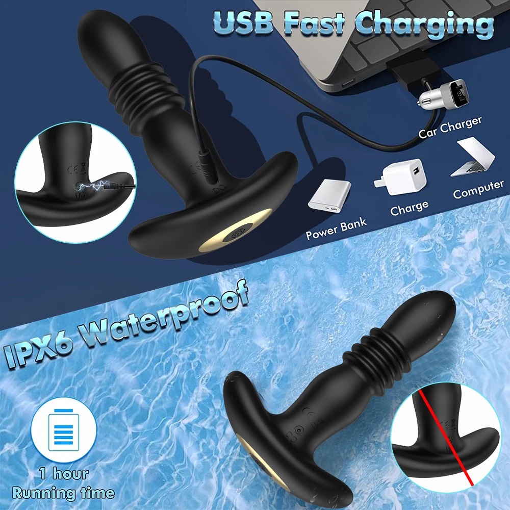 Vibrating Butt Plug Telescopic Prostate Massager Dual Cock Ring Sex Toys for Men Gay Anal Plug Bluetooth APP Vibrator for Adult Vibrating Butt Plug Telescopic Prostate Massager Dual Cock Ring Sex Toys for Men Gay Anal Plug Bluetooth APP Vibrator for Adult