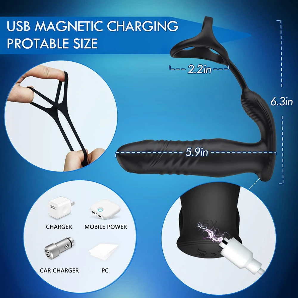 Vibrating Butt Plug Telescopic Prostate Massager Dual Cock Ring Sex Toys for Men Gay Anal Plug Bluetooth APP Vibrator for Adult Vibrating Butt Plug Telescopic Prostate Massager Dual Cock Ring Sex Toys for Men Gay Anal Plug Bluetooth APP Vibrator for Adult