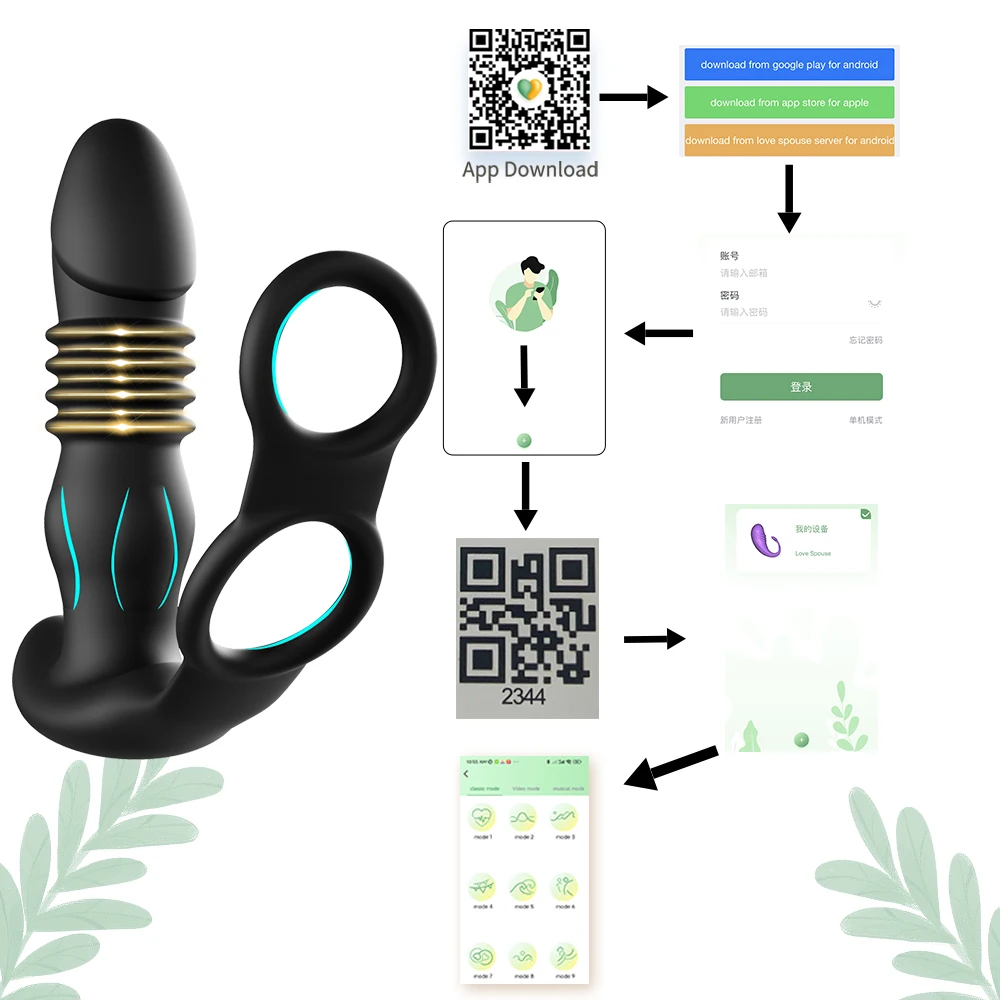 Telescopic Anal Vibrator Prostate Stimulator Massager Vibrators Delay Ejaculation Lock Ring Anal Butt Plug Sex Toy Dildo for Men Telescopic Anal Vibrator Prostate Stimulator Massager Vibrators Delay Ejaculation Lock Ring Anal Butt Plug Sex Toy Dildo for Men
