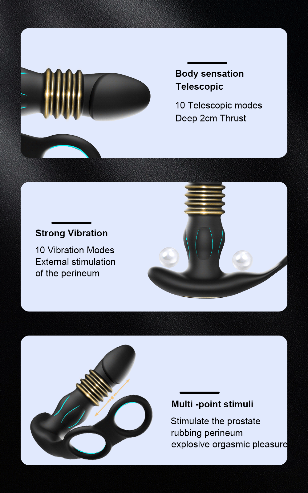 Telescopic Anal Vibrator Prostate Stimulator Massager Vibrators Delay Ejaculation Lock Ring Anal Butt Plug Sex Toy Dildo for Men Telescopic Anal Vibrator Prostate Stimulator Massager Vibrators Delay Ejaculation Lock Ring Anal Butt Plug Sex Toy Dildo for Men