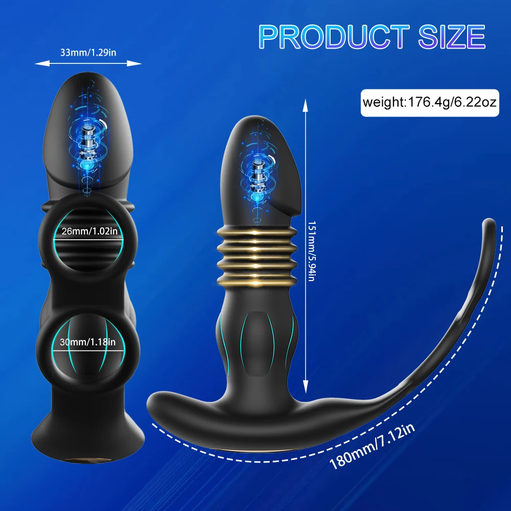 Telescopic Anal Vibrator Prostate Stimulator Massager Vibrators Delay Ejaculation Lock Ring Anal Butt Plug Sex Toy Dildo for Men Telescopic Anal Vibrator Prostate Stimulator Massager Vibrators Delay Ejaculation Lock Ring Anal Butt Plug Sex Toy Dildo for Men