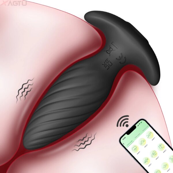 APP Remote Control Prostate Massager Anal Vibrator for Men  Bluetooth Butt Plug Perineum Stimulator Female Sex Toy for Couples