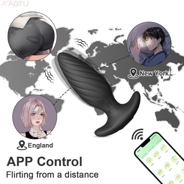 APP Remote Control Prostate Massager Anal Vibrator for Men  Bluetooth Butt Plug Perineum Stimulator Female Sex Toy for Couples