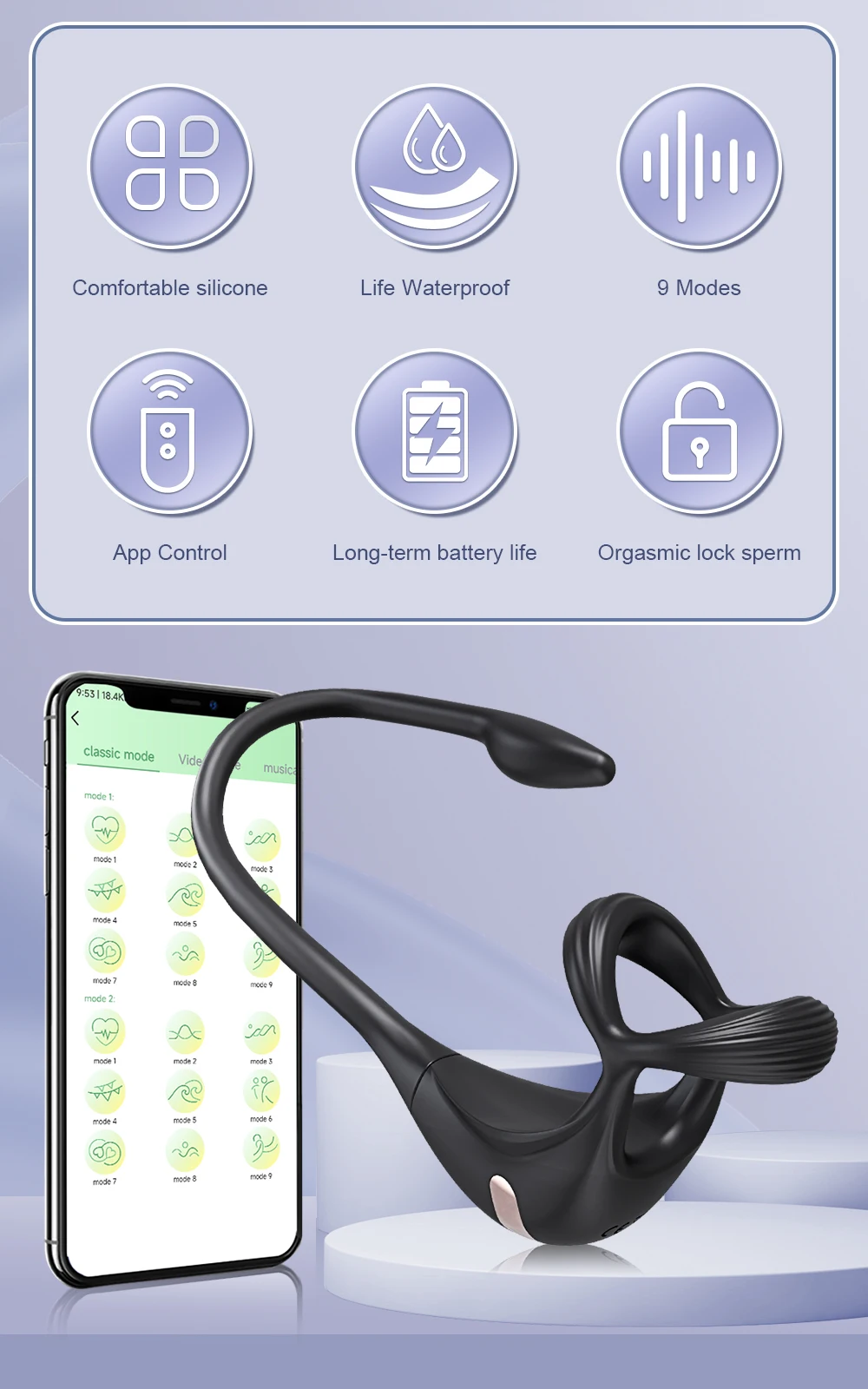 Vibrating Cock Ring Taint Stimulator with Mini Prostate Massager App Control Sex Toys for Men Couples Anal Butt Plug Penis Ring