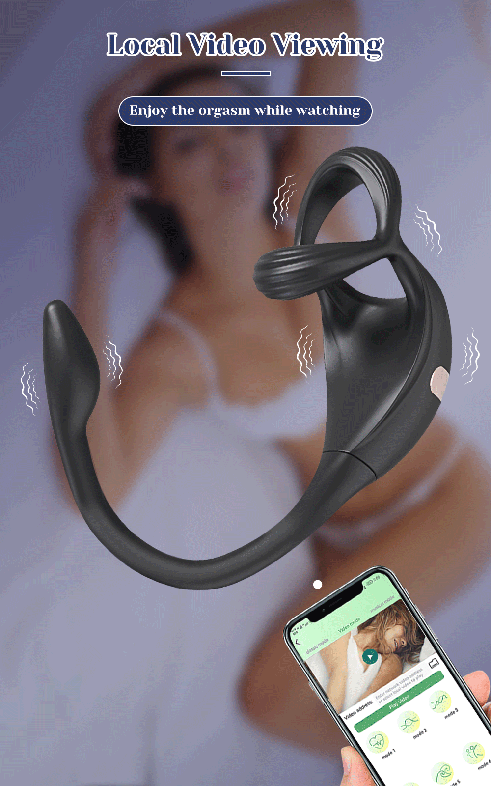Vibrating Cock Ring Taint Stimulator with Mini Prostate Massager App Control Sex Toys for Men Couples Anal Butt Plug Penis Ring
