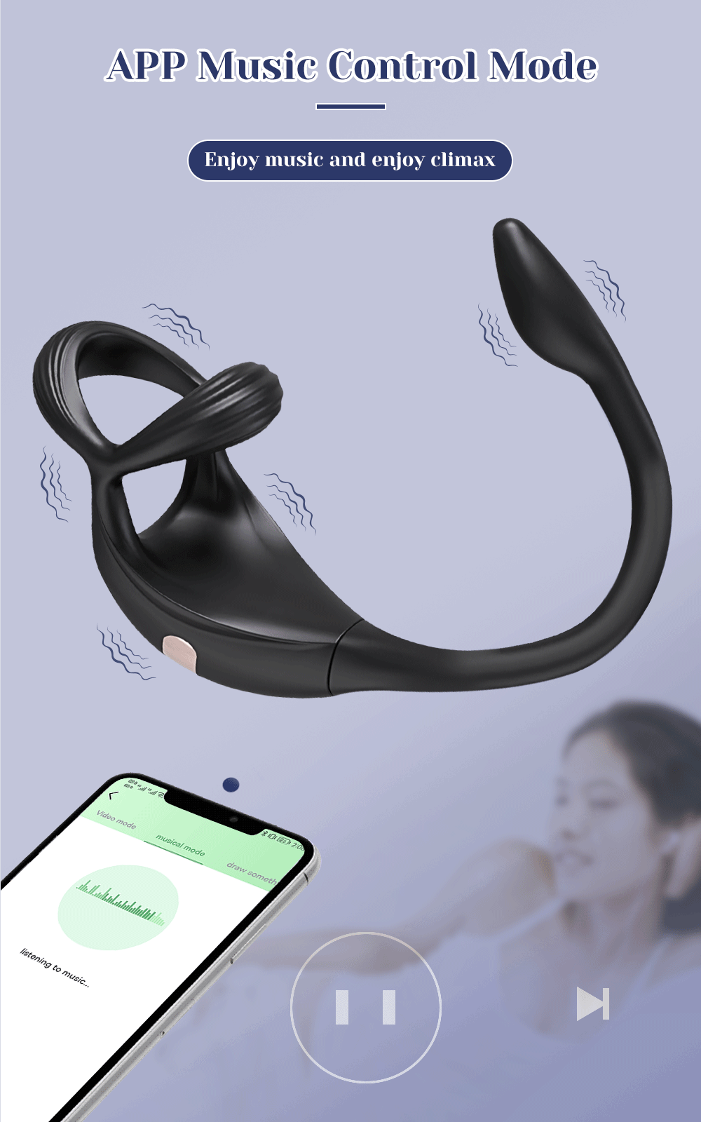 Vibrating Cock Ring Taint Stimulator with Mini Prostate Massager App Control Sex Toys for Men Couples Anal Butt Plug Penis Ring