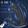 10 Wiggle Vibration Anal Plug Prostate Massager with Penis Ring Butt Plug Vibrator Perineum Stimulator Male Sex Toys for Men