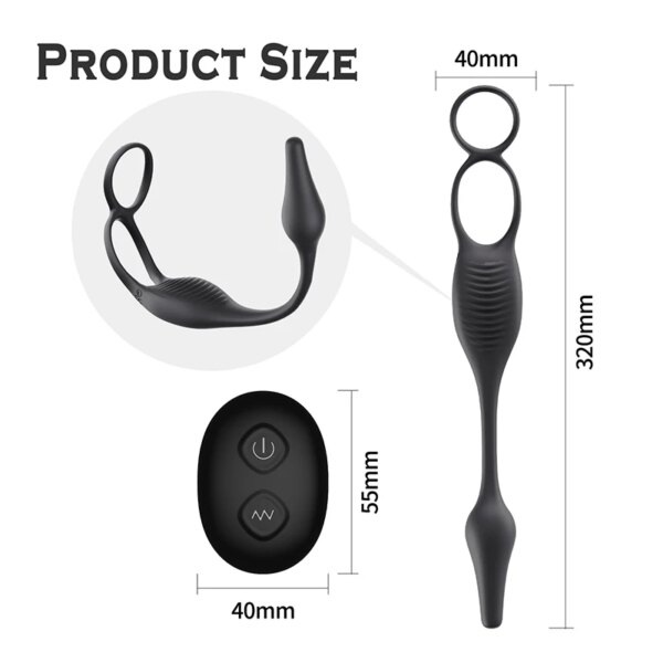 Male Anal Plug Butt Plug Remote Control Prostate Massager Anal Vibrator with Penis Ring Stimualtor Sex Toy for Men Sex Shop