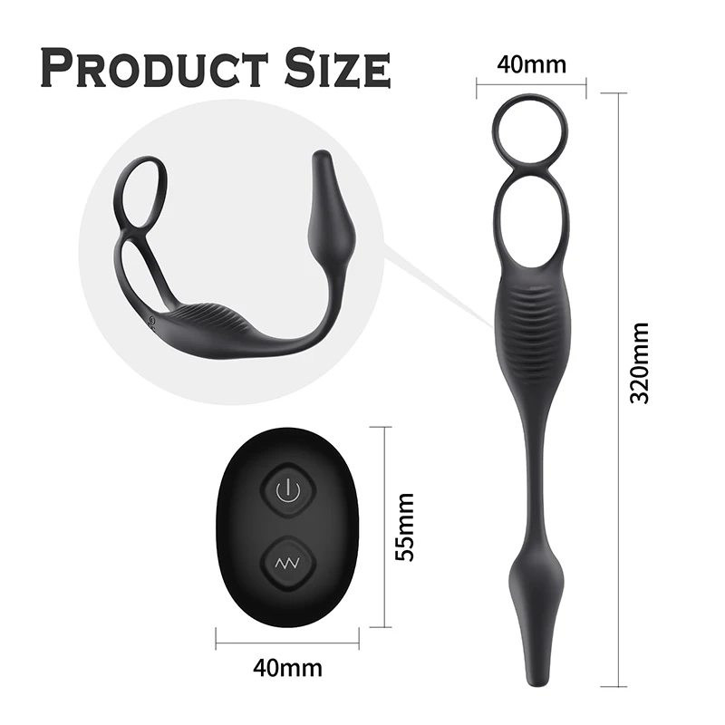 Male Anal Plug Butt Plug Remote Control Prostate Massager Anal Vibrator with Penis Ring Stimualtor Sex Toy for Men Sex Shop