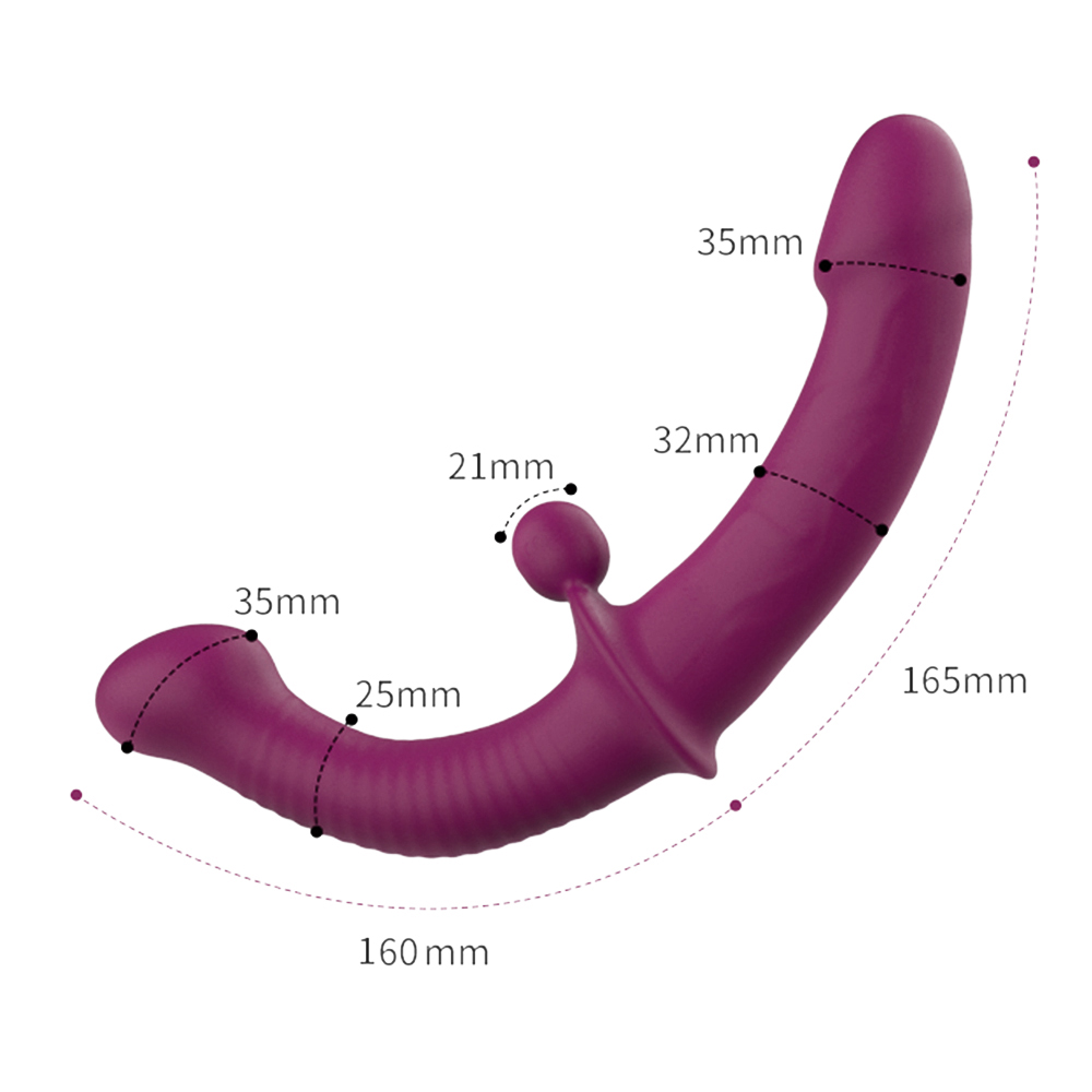 Double-head Vibrating Anal Prostate Massager 10 Speeds Strapless Strapon Dildo Vibrator G Spot Vibrators