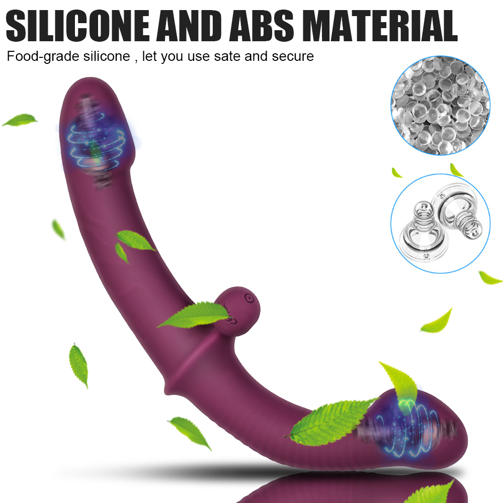 Double-head Vibrating Anal Prostate Massager 10 Speeds Strapless Strapon Dildo Vibrator G Spot Vibrators