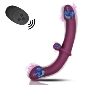 Double-head Vibrating Anal Prostate Massager 10 Speeds Strapless Strapon Dildo Vibrator G Spot Vibrators
