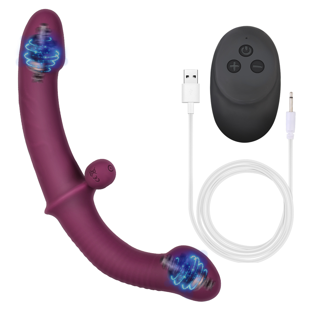 Double-head Vibrating Anal Prostate Massager 10 Speeds Strapless Strapon Dildo Vibrator G Spot Vibrators