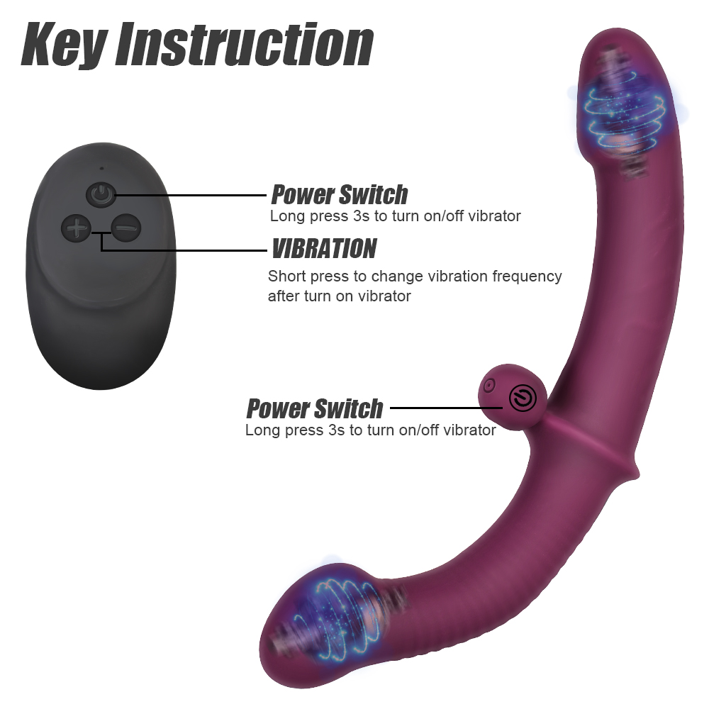 Double-head Vibrating Anal Prostate Massager 10 Speeds Strapless Strapon Dildo Vibrator G Spot Vibrators