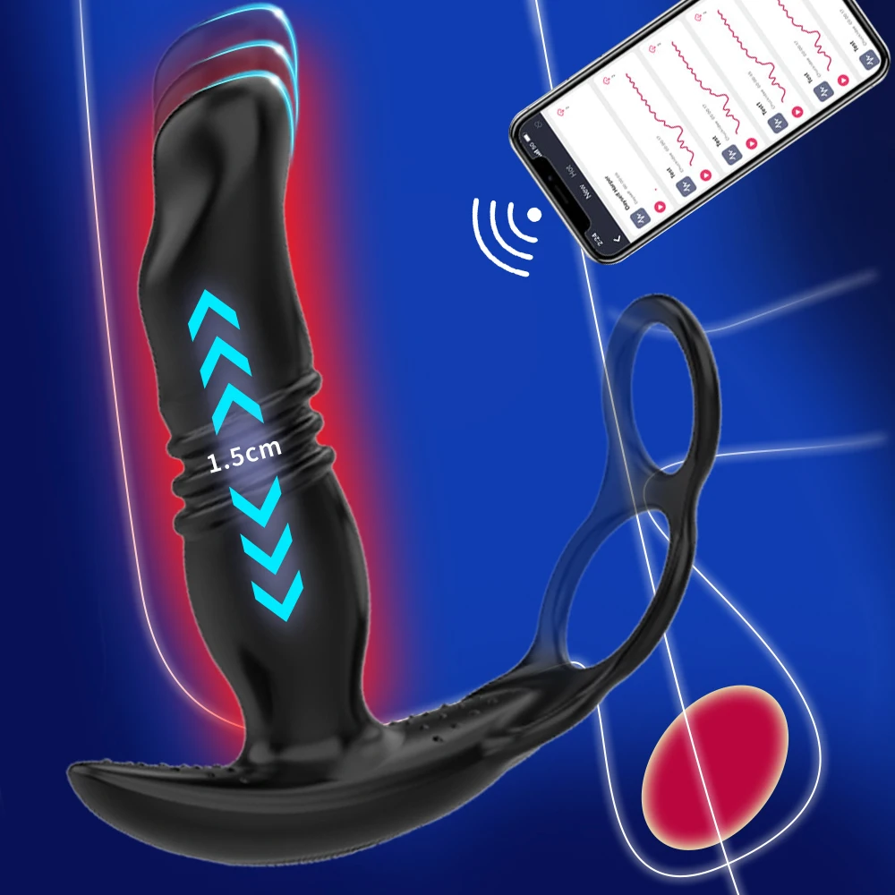 Telescopic Anal Vibrator Sex Toys For Men APP Remote Prostate Massager Bluetooth Dildo Vibrator Butt Plug Delay Ejaculation Ring Telescopic Anal Vibrator Sex Toys For Men APP Remote Prostate Massager Bluetooth Dildo Vibrator Butt Plug Delay Ejaculation Ring