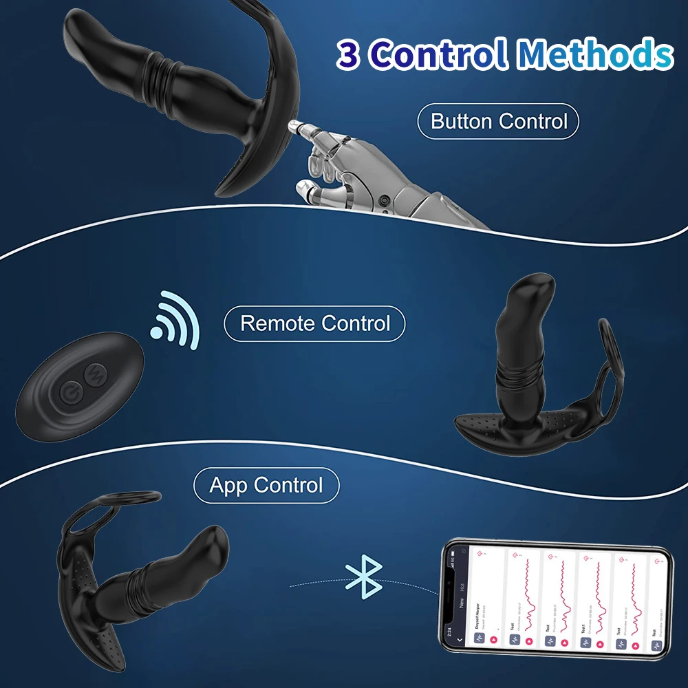 Telescopic Anal Vibrator Sex Toys For Men APP Remote Prostate Massager Bluetooth Dildo Vibrator Butt Plug Delay Ejaculation Ring Telescopic Anal Vibrator Sex Toys For Men APP Remote Prostate Massager Bluetooth Dildo Vibrator Butt Plug Delay Ejaculation Ring