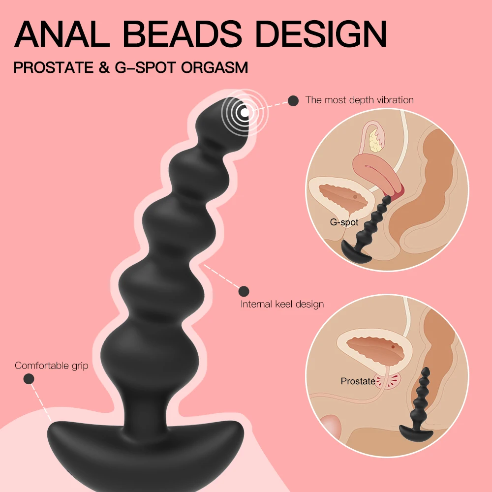 Wireless Remote Anal Vibrator Prostate Massager Anal Beads Butt Plug Sex Toy for Women Men Masturbator Dildo Vibrator Stimulator