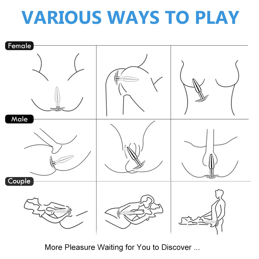 Metal Butt Plug Anal Plug Vibrator Wireless Remote Control Prostate Massager Adult 18 Gay Erotic Sex Toys for Men Women 10 Modes