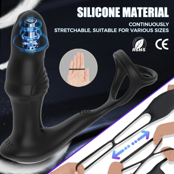 Bead Thrusting Prostate Massager For Men Remote Control Anal Vibrator Butt Plug With Vibration Gay Sex Toys Sex Toy for Couples