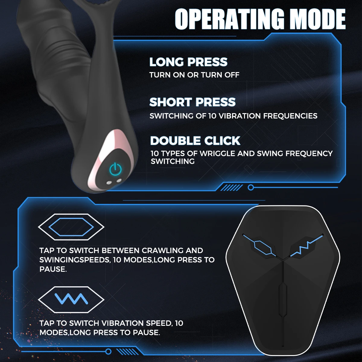 Bead Thrusting Prostate Massager For Men Remote Control Anal Vibrator Butt Plug With Vibration Gay Sex Toys Sex Toy for Couples