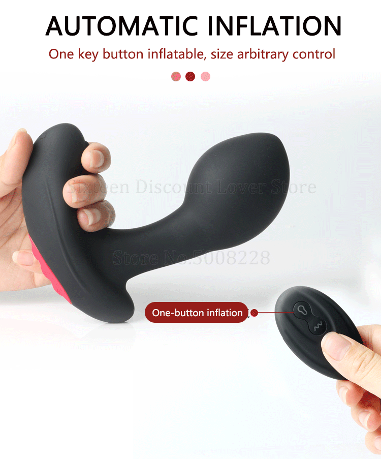 Wireless Remote Control Male Prostate Massager Inflatable Anal Plug Vibrating Butt Plug Anal Expansion Vibrator Sex Toys For Men