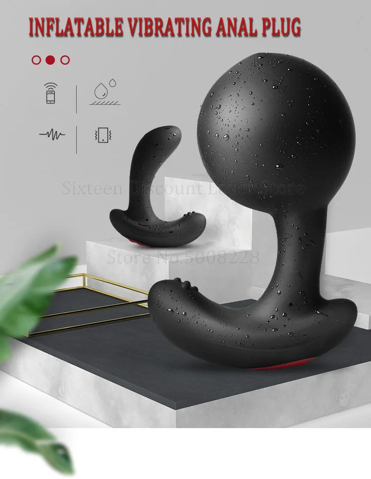 Wireless Remote Control Male Prostate Massager Inflatable Anal Plug Vibrating Butt Plug Anal Expansion Vibrator Sex Toys For Men