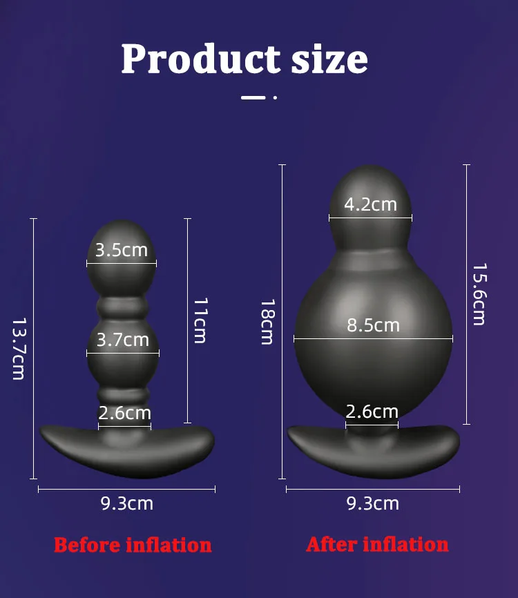 Wireless Remote Control Male Prostate Massager Inflatable Anal Plug Vibrating Butt Plug Anal Expansion Vibrator Sex Toys For Men