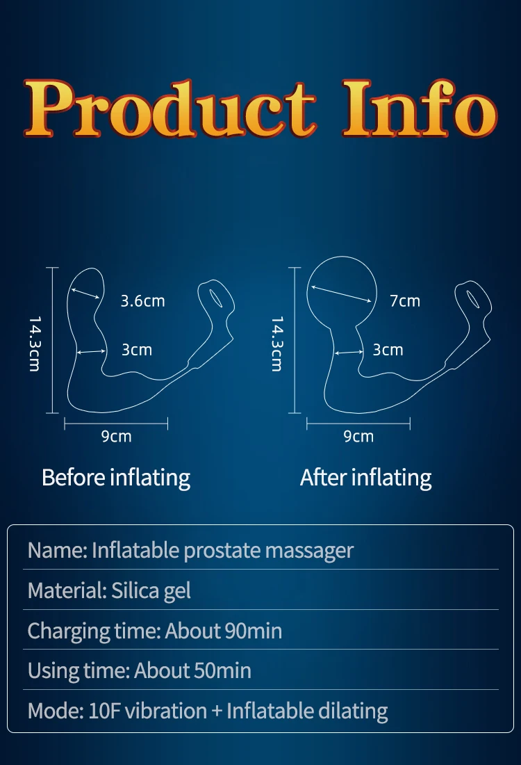 Wireless Remote Control Male Prostate Massager Inflatable Anal Plug Vibrating Butt Plug Anal Expansion Vibrator Sex Toys For Men