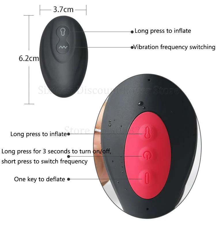 Wireless Remote Control Male Prostate Massager Inflatable Anal Plug Vibrating Butt Plug Anal Expansion Vibrator Sex Toys For Men
