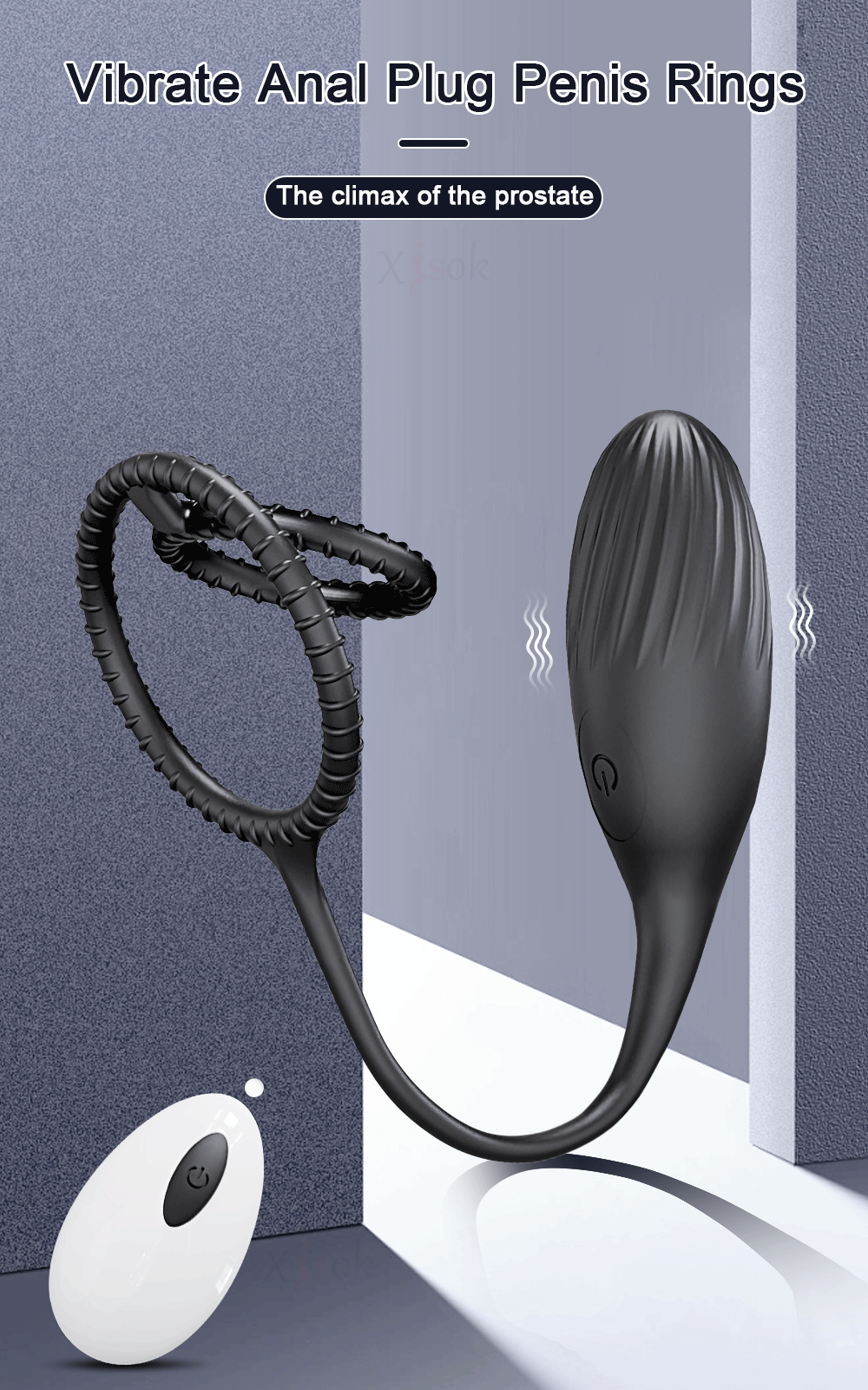 Vibrating Butt Plug with Penis Ring for Men Remote Control Anal Vibrator Prostate Massager for Gay Waterproof Sex Toy for Men