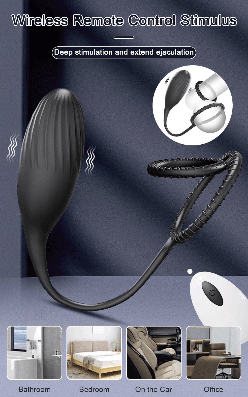 Vibrating Butt Plug with Penis Ring for Men Remote Control Anal Vibrator Prostate Massager for Gay Waterproof Sex Toy for Men