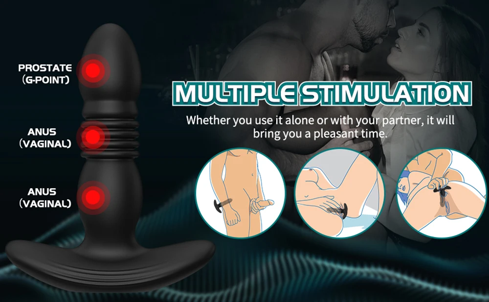 Telescopic Anal Plug Male Vibrating Butt Dildo Wireless Ass Sex Toys for Men Dildo Prostate Massager Men Buttplug Stimulator