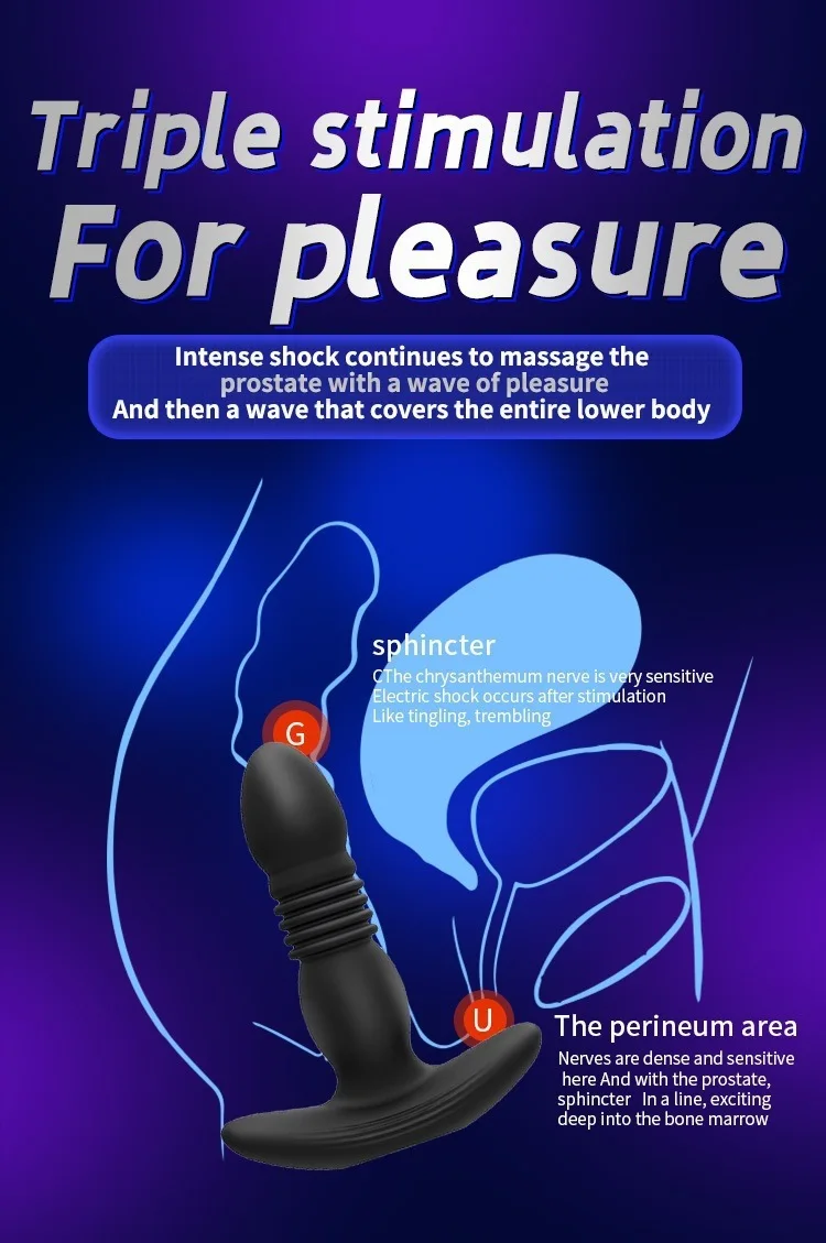 Telescopic Anal Plug Male Vibrating Butt Dildo Wireless Ass Sex Toys for Men Dildo Prostate Massager Men Buttplug Stimulator