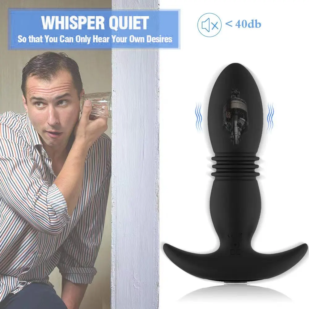 Telescopic Anal Plug Male Vibrating Butt Dildo Wireless Ass Sex Toys for Men Dildo Prostate Massager Men Buttplug Stimulator