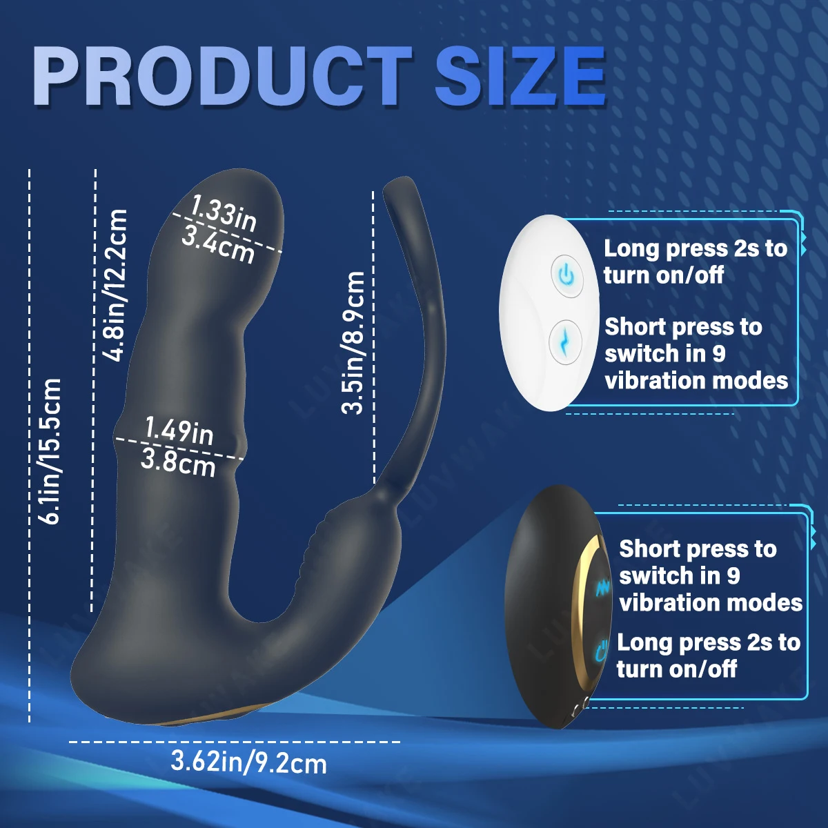 9 Wiggling Vibrating Prostate Massager Anal Vibrator with Penis Ring Beads Telescopic Anal Plug Butt Plug Male Sex Toys for Men