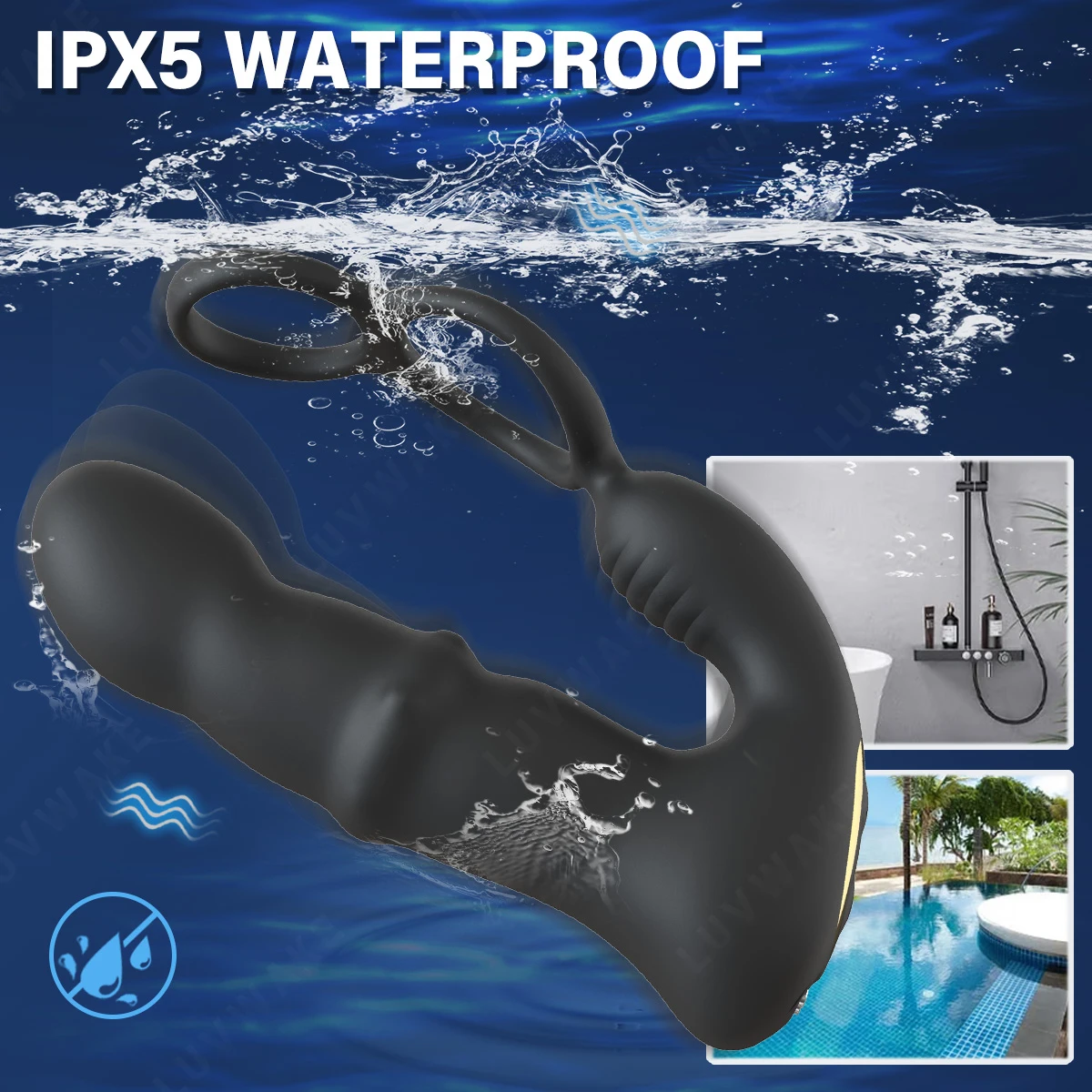 9 Wiggling Vibrating Prostate Massager Anal Vibrator with Penis Ring Beads Telescopic Anal Plug Butt Plug Male Sex Toys for Men