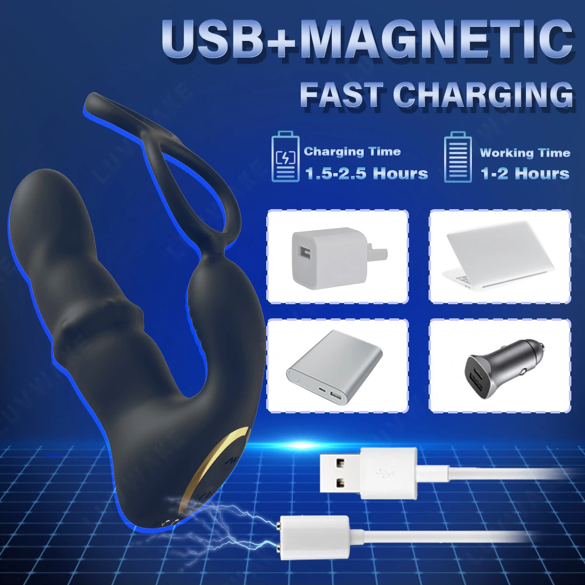 9 Wiggling Vibrating Prostate Massager Anal Vibrator with Penis Ring Beads Telescopic Anal Plug Butt Plug Male Sex Toys for Men