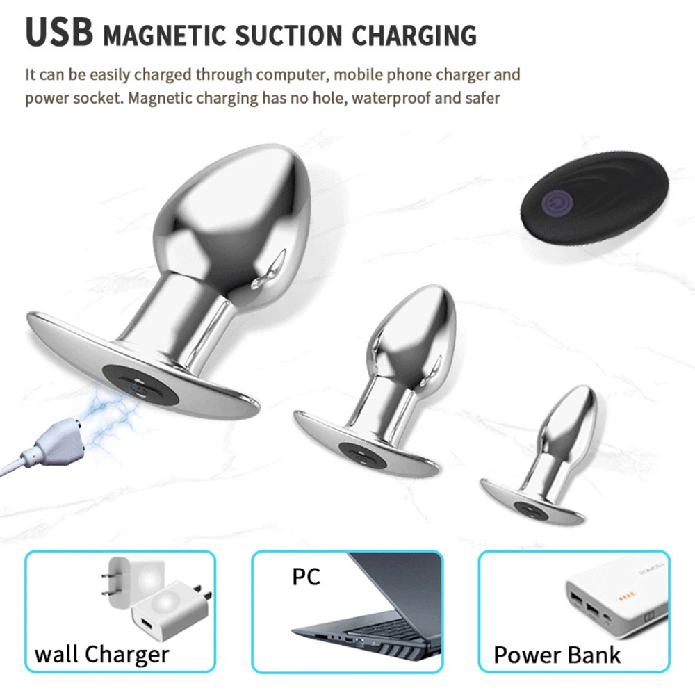 Stainless Steel Anal Vibrators For Men Prostate Masturbator Erotic Massager for Men Butt Plug Dildos Remote Control Anal Sex Toy Stainless Steel Anal Vibrators For Men Prostate Masturbator Erotic Massager for Men Butt Plug Dildos Remote Control Anal Sex Toy