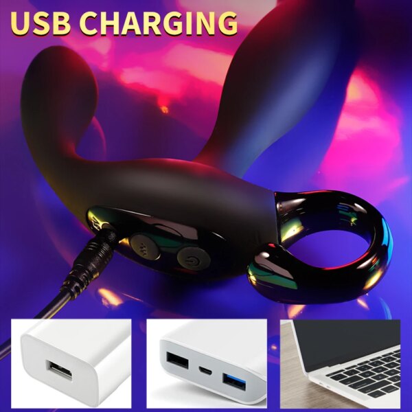 Male Prostate Massage Vibrator Anal Plug Wireless Control Wear Silicone Stimulate Massager Delay Ejaculation Ring Toy for Men