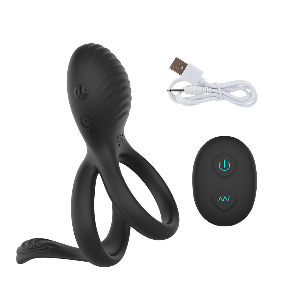2 In 1 Vibrator Penis Cock Ring Anal Butt Plug Male Prostate Massager Wireless Remote Cockring Sleeve Sex Toys for Men Adults 2 In 1 Vibrator Penis Cock Ring Anal Butt Plug Male Prostate Massager Wireless Remote Cockring Sleeve Sex Toys for Men Adults