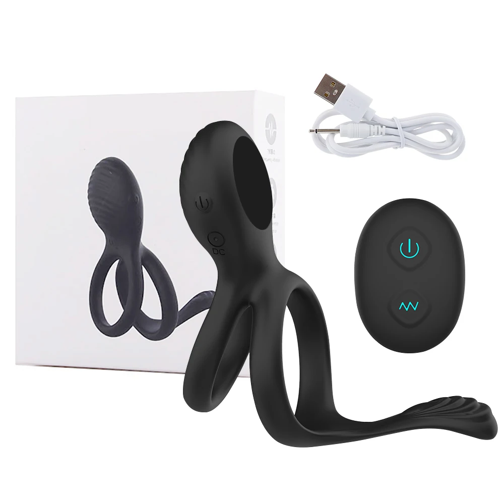 2 In 1 Vibrator Penis Cock Ring Anal Butt Plug Male Prostate Massager Wireless Remote Cockring Sleeve Sex Toys for Men Adults 2 In 1 Vibrator Penis Cock Ring Anal Butt Plug Male Prostate Massager Wireless Remote Cockring Sleeve Sex Toys for Men Adults
