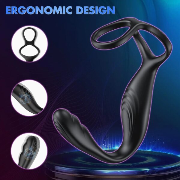 Remote Control Penis Ring Anal Plug Vibrators For Men Cock Ring Delay Exerciser Prostate Stimulator Massager Sex Toys for Men