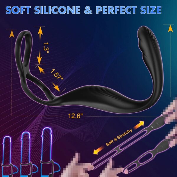 Remote Control Penis Ring Anal Plug Vibrators For Men Cock Ring Delay Exerciser Prostate Stimulator Massager Sex Toys for Men