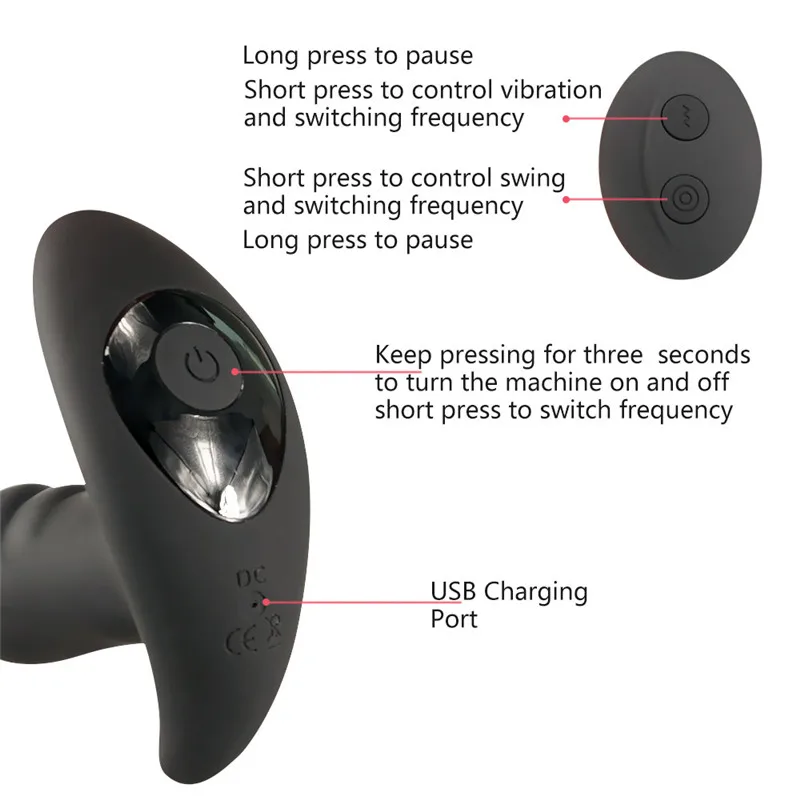 360 Degree Prostate Massager Rotating Anal Vibrator Male Masturbator Butt Plug Vibrators Sex Toys For Men Prostate Stimulator