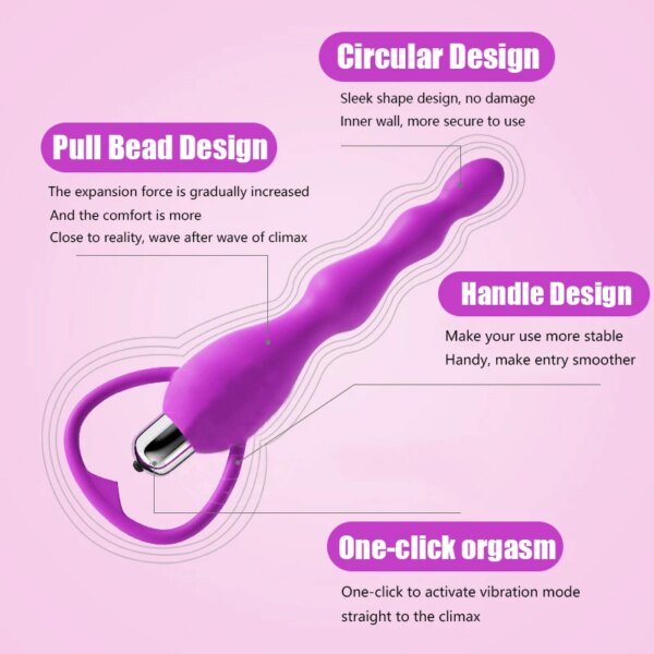 10 Modes Anal Vibrator Sex Toys For Women Anal Beads Vibrator Gay Toy Prostate Massage Smooth Butt Silicone Plug Adult Products