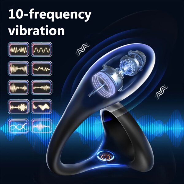 Cock Vibrator Male Prostate Massager Remote Control Plug Anal Butt Stimulator Sperm Lock Ring Penis Cock Sex Toy for Men Couple